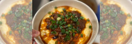 Braised bison osso buco with polenta