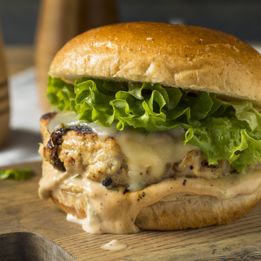REGENERATIVE CHICKEN BURGER WITH CHILE-LIME AIOLI
