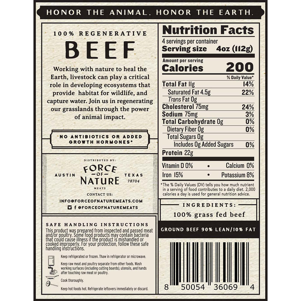 Grass Fed Ground Beef 90/10