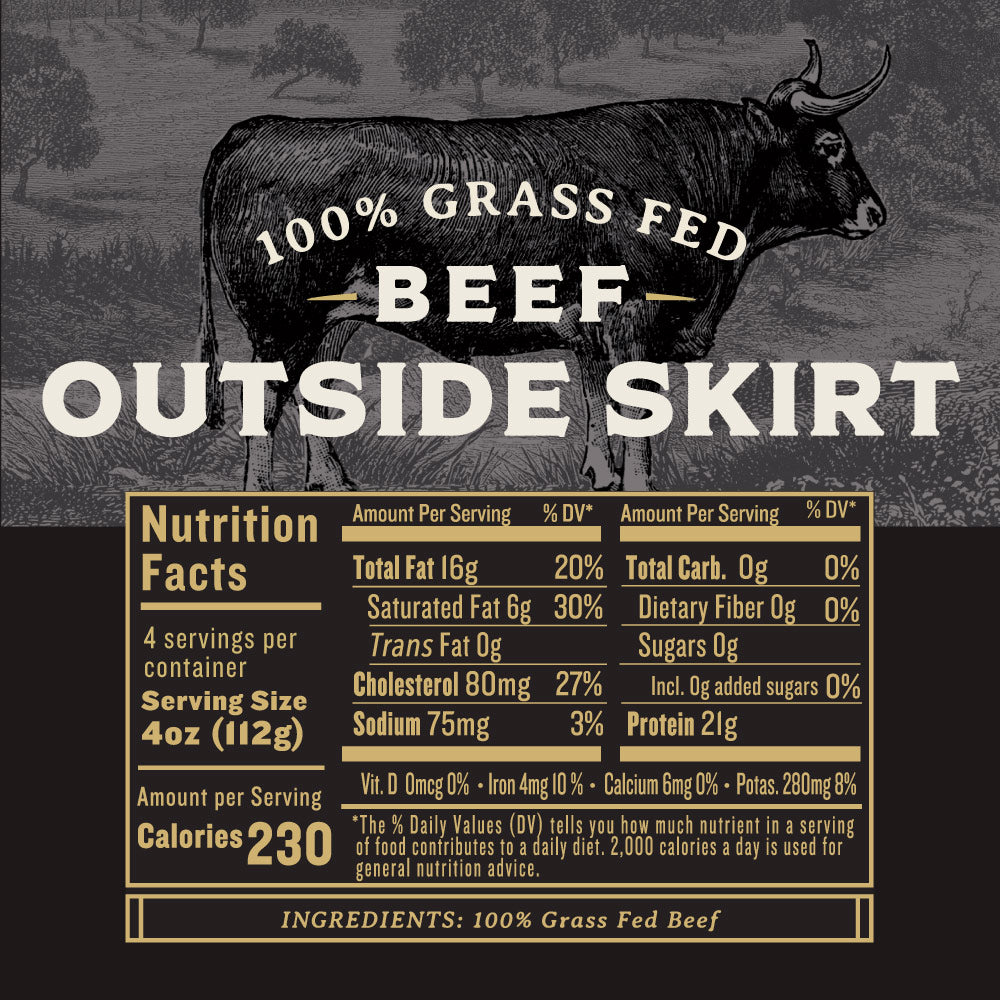 Grass Fed Beef Outside Skirt Steak