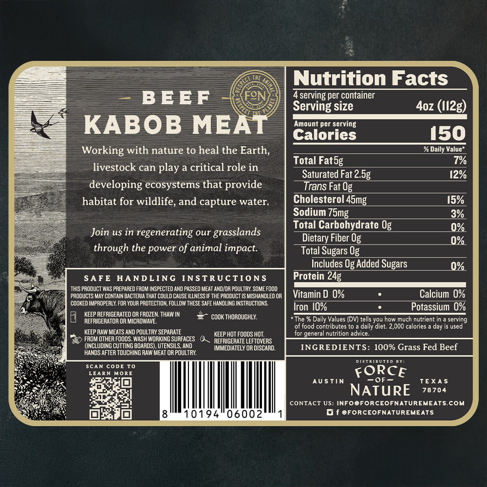 Grass Fed Beef Kabob Meat