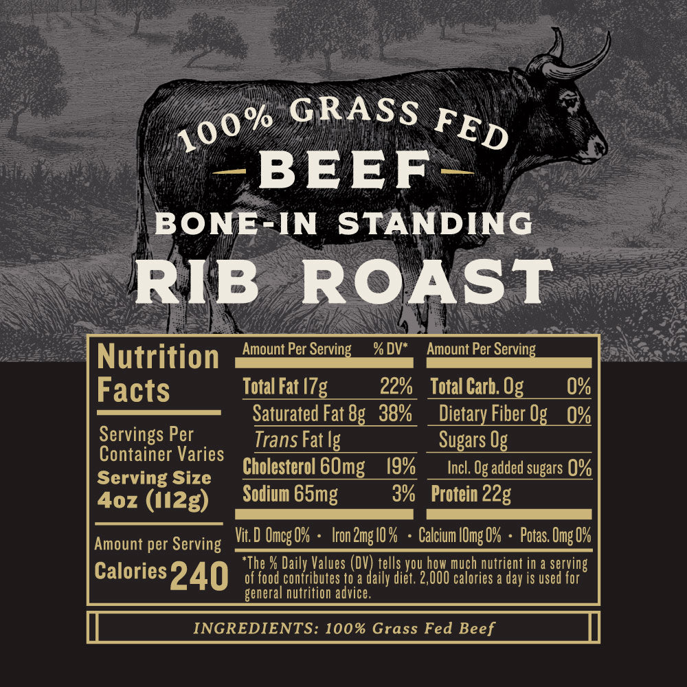 Grass Fed Beef Standing Rib Roast