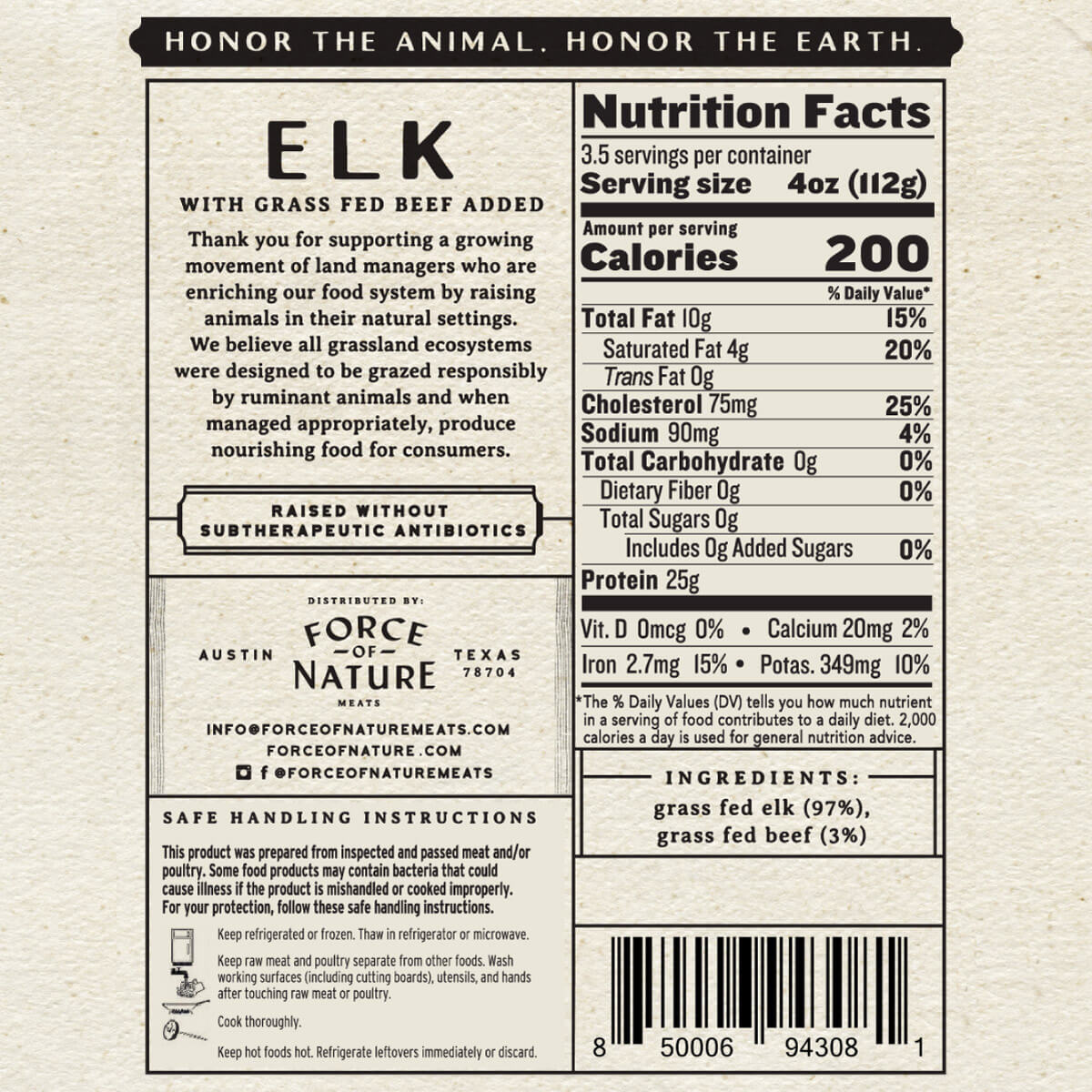 Grass Fed Ground Elk