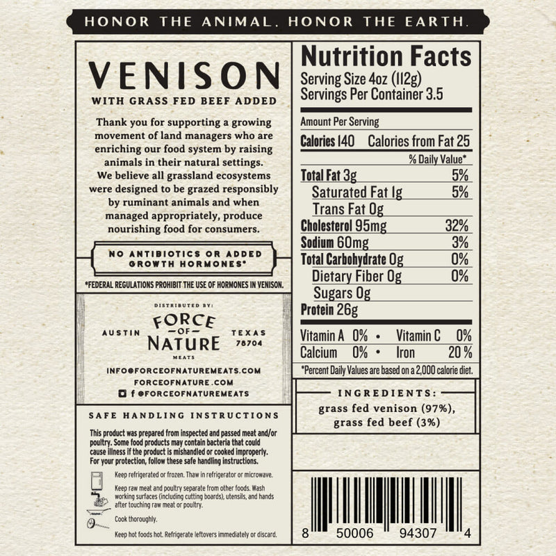 Grass Fed Ground Venison