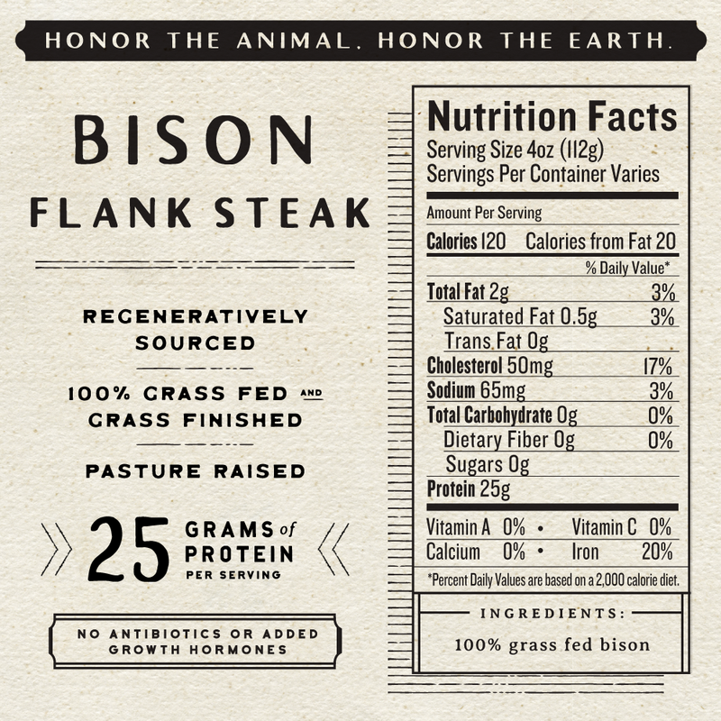 Grass Fed Bison Flank Steak