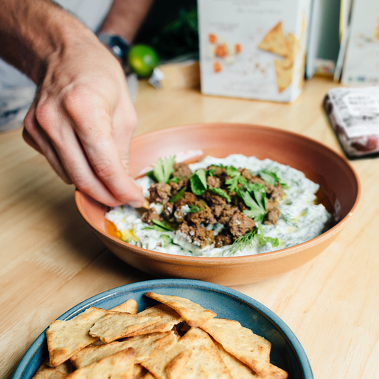 SPICED ELK WITH GREEK YOGURT DIP