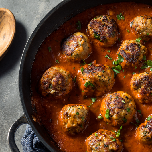 CHICKEN ANCESTRAL MEATBALLS WITH SMOKY TOMATO SAUCE