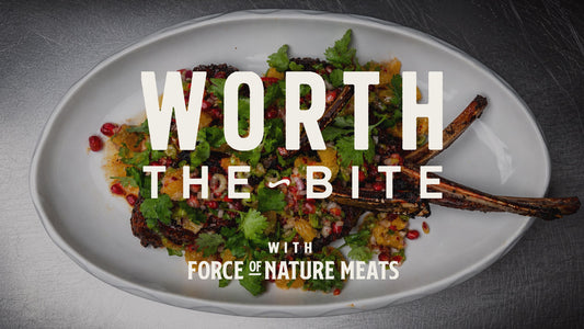 Harissa Glazed Venison Tomahawks with Orange Salsa