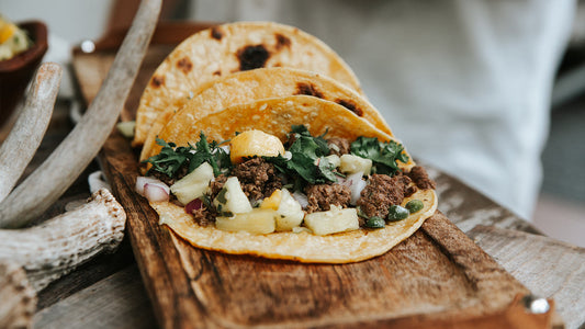 Venison Ancestral Tacos with mango pineapple salsa & home-made tortillas