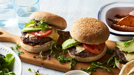 VENISON BURGER + GOUDA WITH HOMEMADE BBQ SAUCE