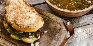 Grilled Sourdough Bison Birria Sandwich