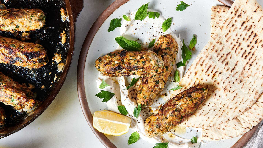 ANCESTRAL CHICKEN KOFTA WITH YOGURT-TAHINI SAUCE