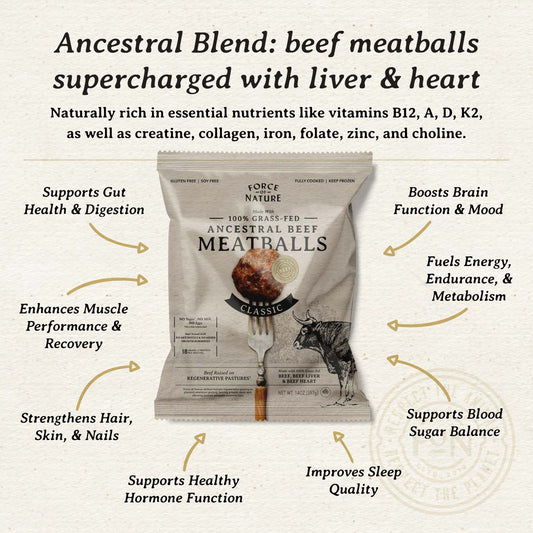 Grass Fed Beef Ancestral Blend Classic Meatballs