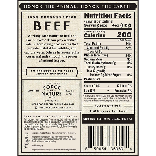 Grass Fed Ground Beef 90/10