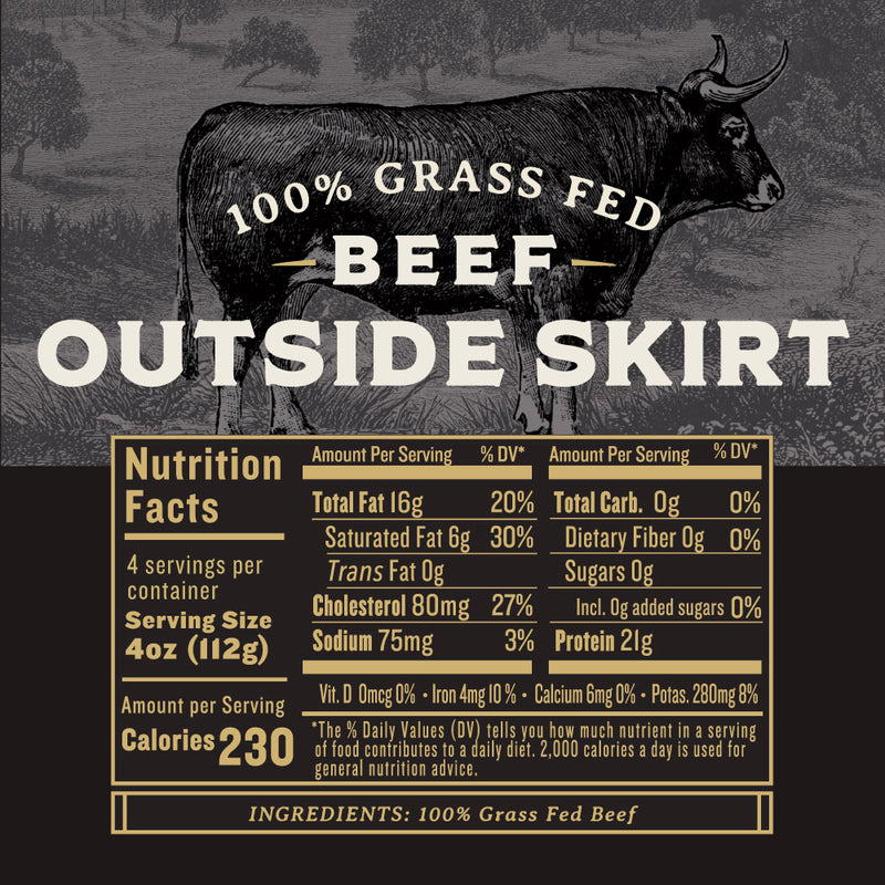 Grass Fed Beef Outside Skirt Steak