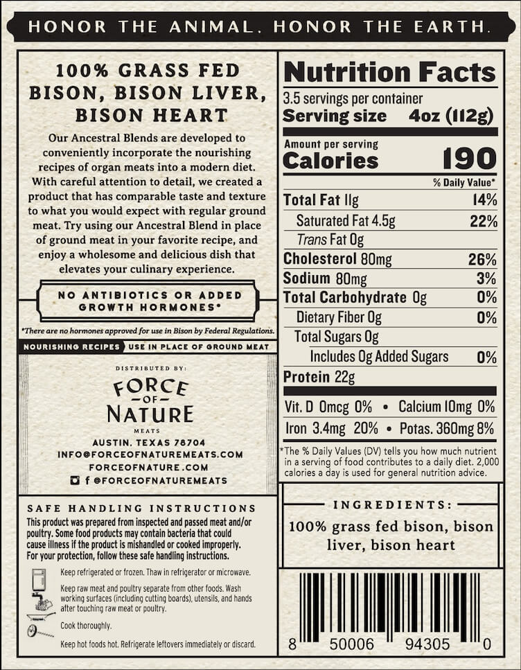 Grass Fed Bison Ancestral Blend