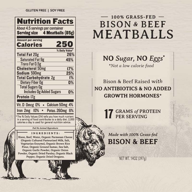 Bison and Beef Homestyle Meatballs