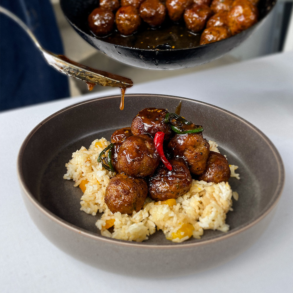 Heritage, Slow-Growth Chicken Teriyaki Style Meatballs