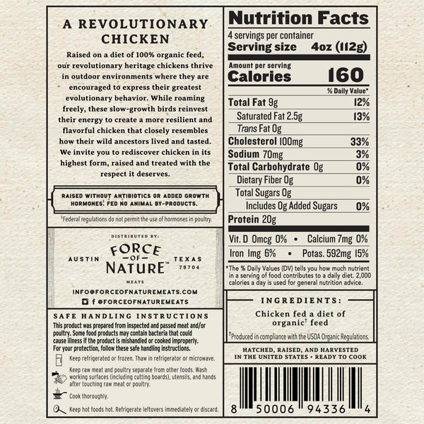 Heritage, Slow-Growth Ground Chicken – Force of Nature Meats