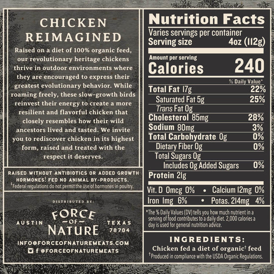 Heritage, Slow-Growth Whole Chicken – Force of Nature Meats
