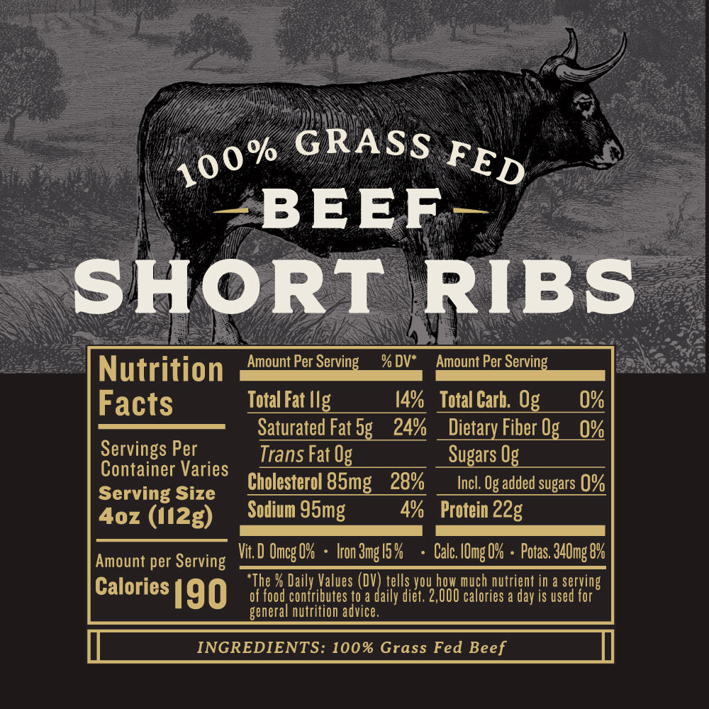 Grass Fed Beef Short Ribs – Force of Nature Meats