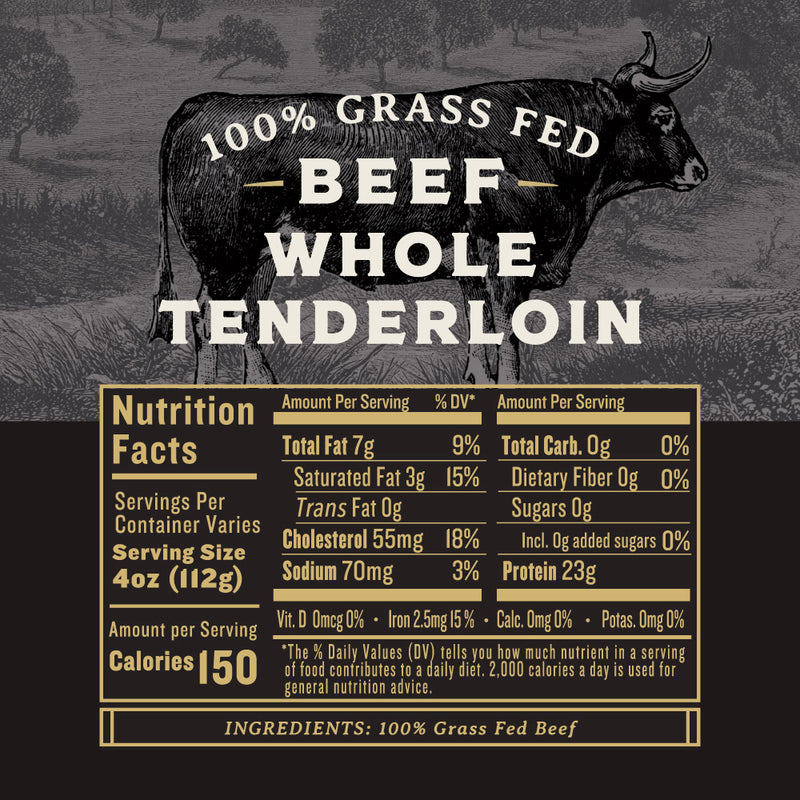 Grass Fed Beef Whole Tenderloin