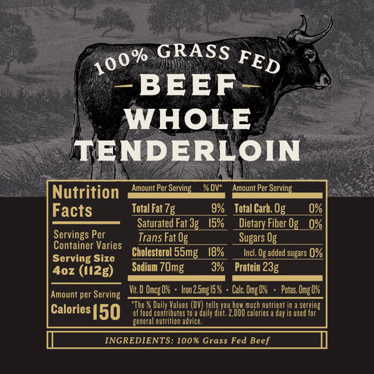 Grass Fed Beef Whole Tenderloin