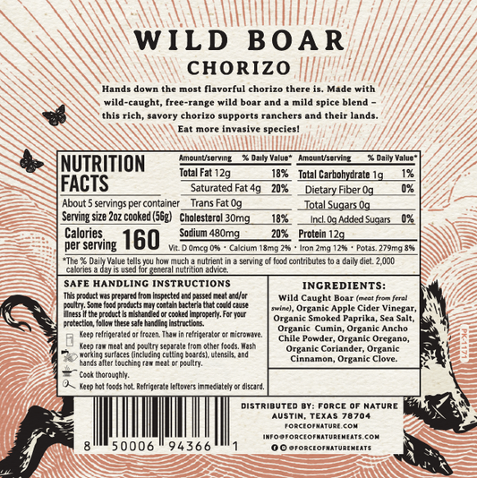 Free Range Wild Boar Chorizo Sausage