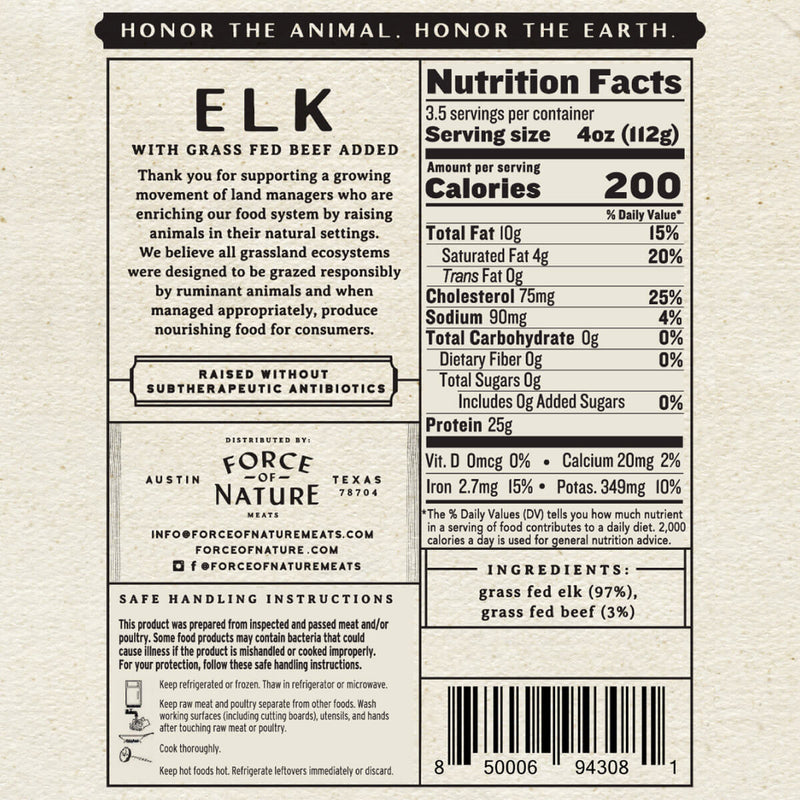Grass Fed Ground Elk