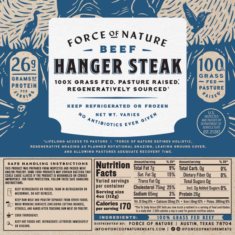 Beef Hanger Steak nutritional facts.