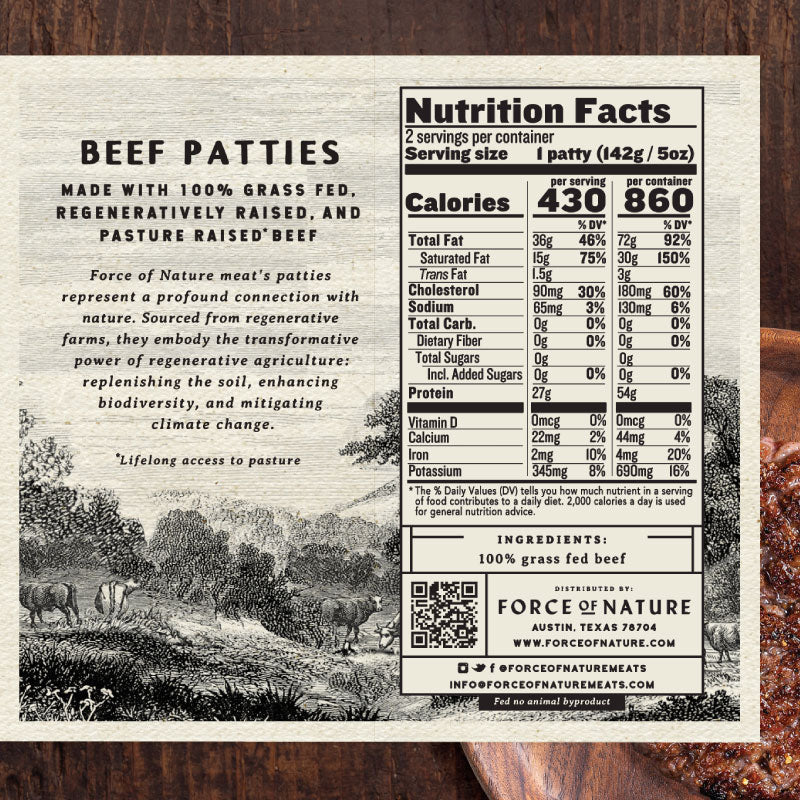 Grass Fed Beef Burger Patties