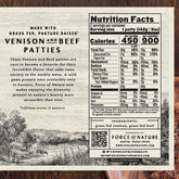 Grass Fed Venison and Beef Burger Patties
