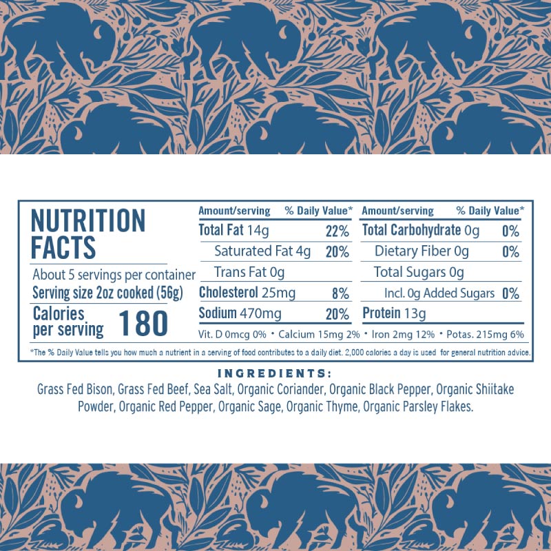Nutritional label close up.
