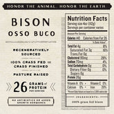 Bison Osso Buco nutritional information.