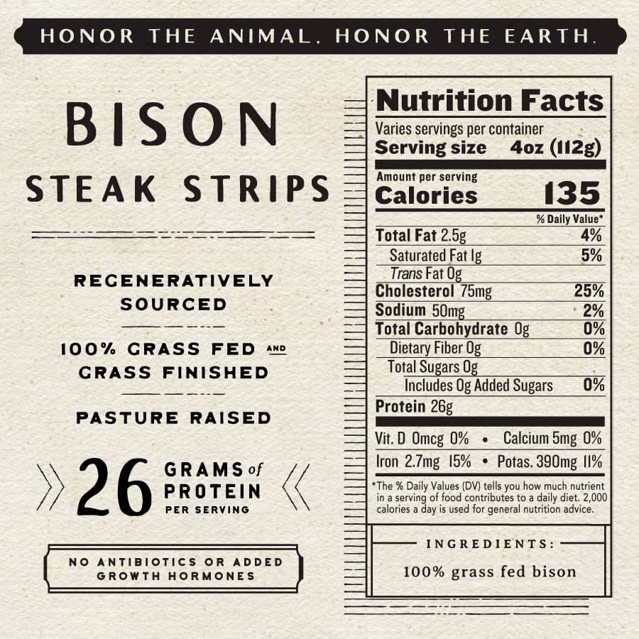 Regenerative Bison Steak Strips