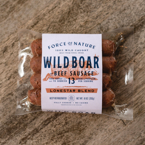 Wild Boar and Beef Link Sausage Lonestar Blend – Force of Nature Meats